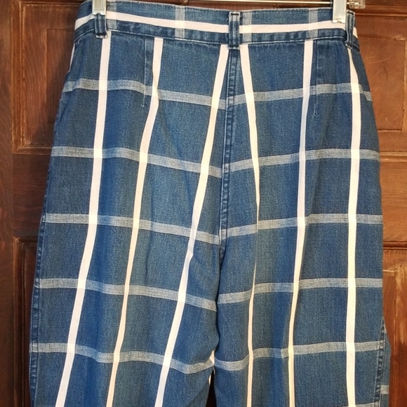VINTAGE 70s PLAID HIGH WAISTED,NARROW ANKLE JEANS! - Picture 7 of 7